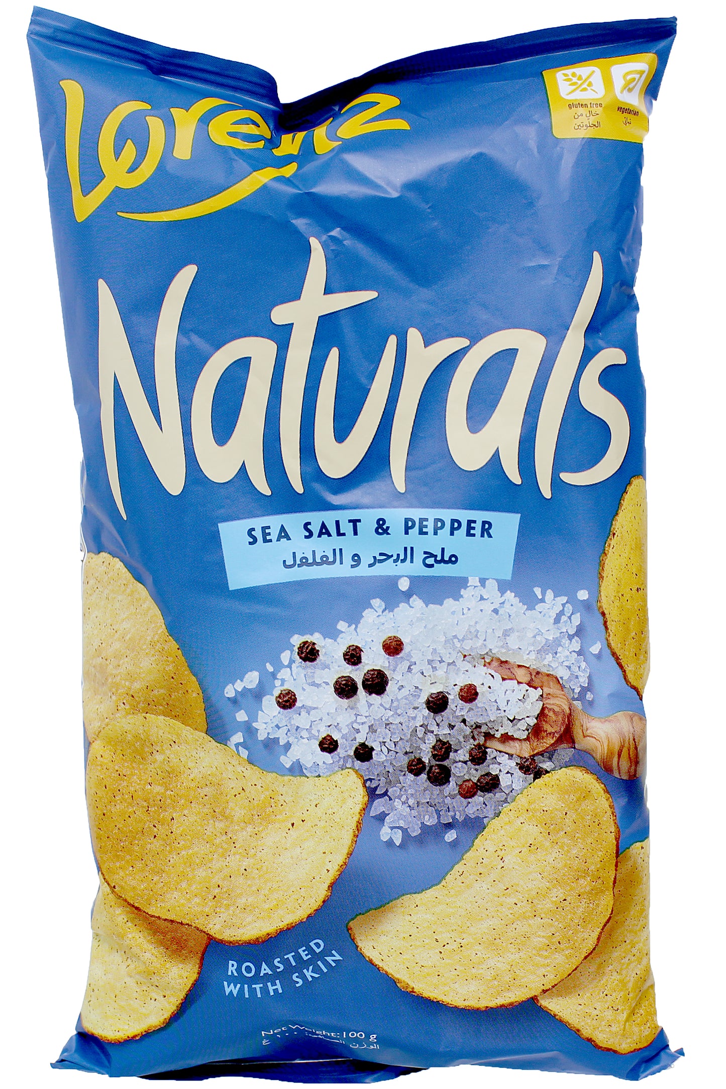 Lorenz Naturals Crisps Sea Salt & Pepper Flavor Gluten-free Vegetarian Snack 100g