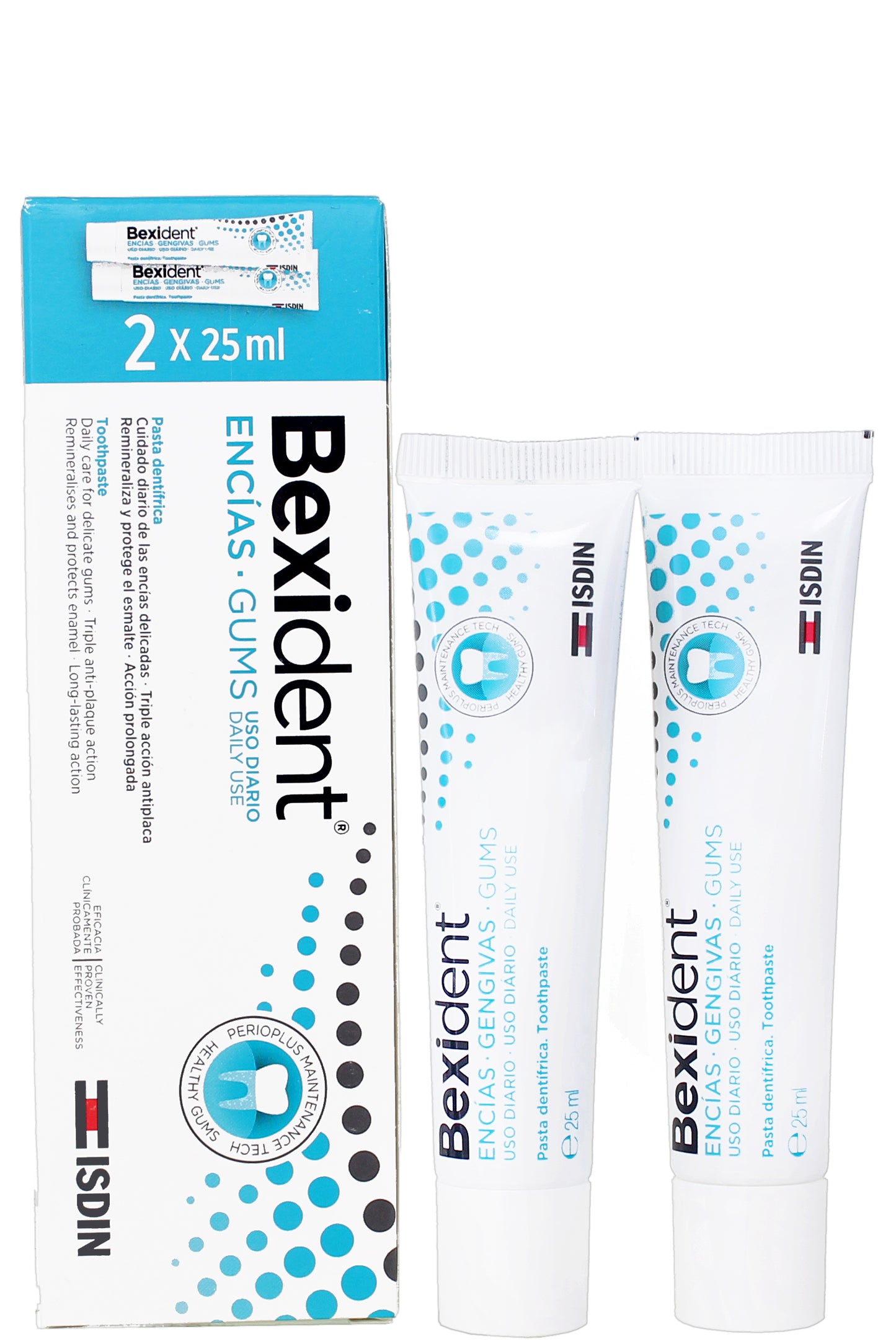 معجون أسنان Isdin Bexident Gums لحماية دائمة من الجراثيم للثة صحية 2x25ml