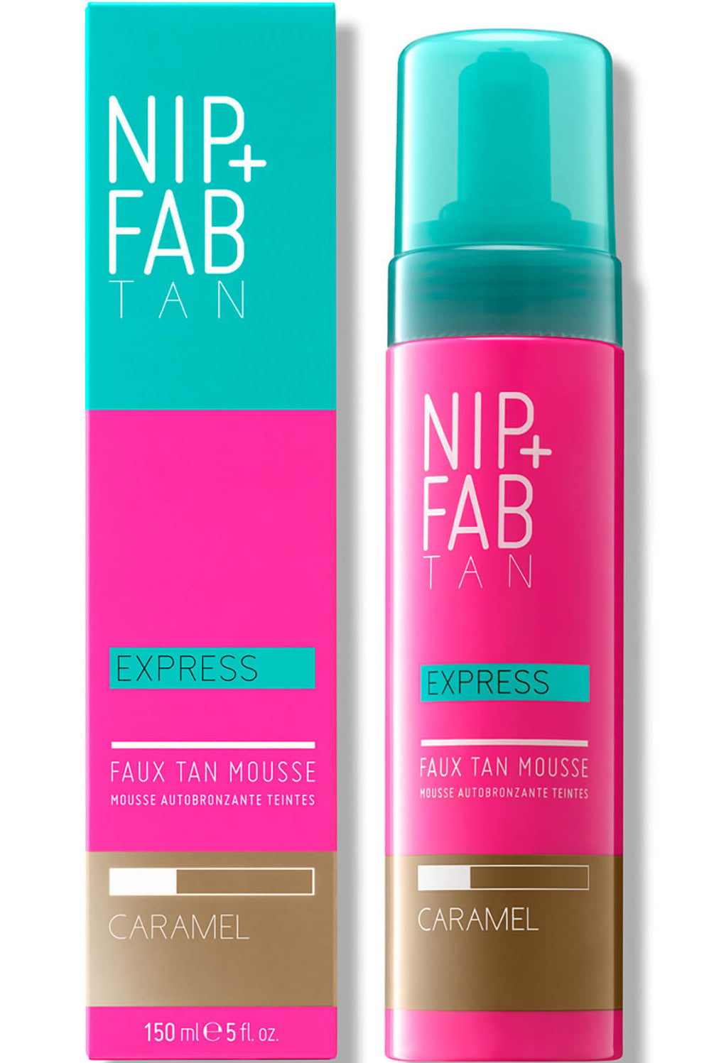 Nip Fab Express Faux Tan Mousse Deep Tan Glycolic Acid Hydrating 200ml Caramel