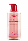 جل استحمام وزيت Eucerin Ph5 للبشرة الجافة والحساسة مع نظام توازن الأس الهيدروجيني، وديكسبانثينول وزيوت طبيعية لتنظيف لطيف وحماية حاجز البشرة