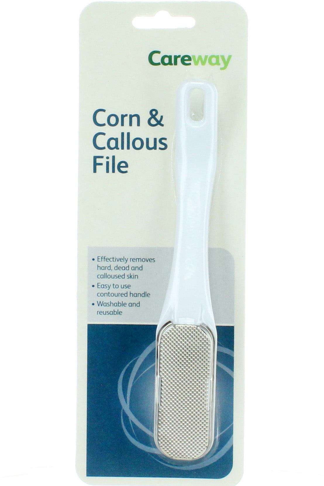 Careway Corn & Callous File High-quality Stainless Steel, Ergonomic Handle For Hard Skin Removal