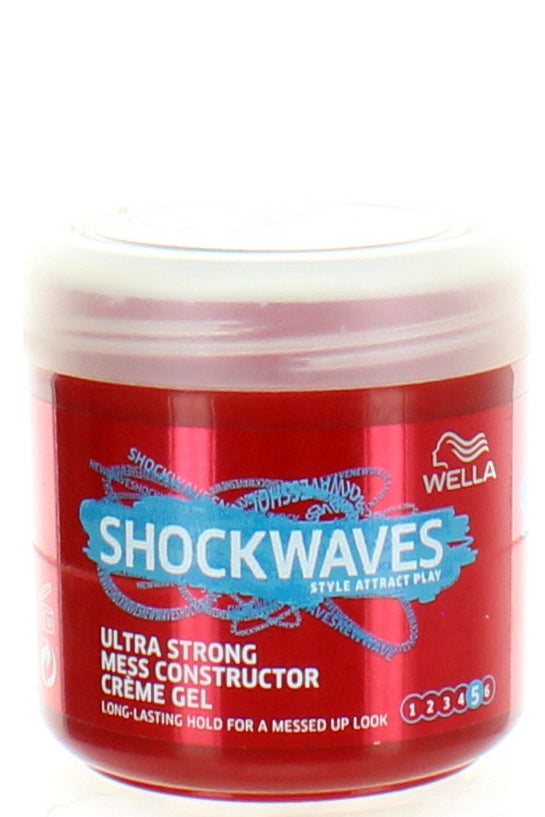 Wella Shockwaves Ultra Strong Mess Constructor Styling Gel Flexible Hold & Texture 150ml
