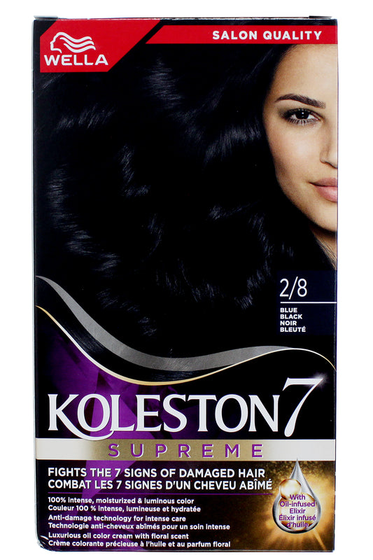 Wella Koleston Blue Black Hair Color Kit Long-lasting 100% Gray Coverage Conditioning Formula 3x50ml