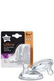 Tommee Tippee Ultra Fast Flow Teats Comfortable Silicone Design For Seamless Breast To Bottle Transition 6m+ - 3-pack