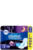 Always Dreamzpad Nightwings 48 Pads For 360° Overnight Coverage And Leak Protection