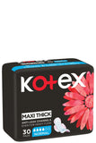 Kotex Maxi Normal Comfort And Clean Wings 30 Pads - Soft And Secure Fit For Comfort