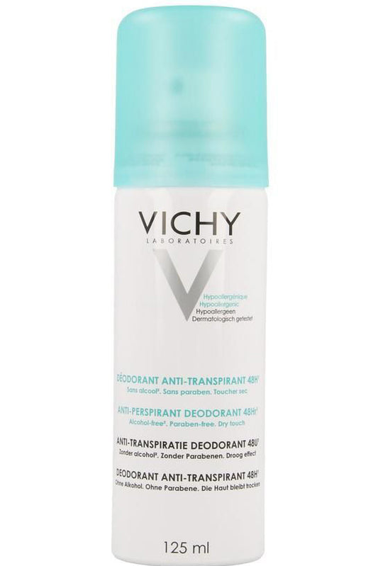 Vichy 48h مزيل العرق سبراي المضاد للتعرق لا يترك آثار حماية طويلة الأمد ضد التعرق تركيبة سريعة الجفاف 125 مل