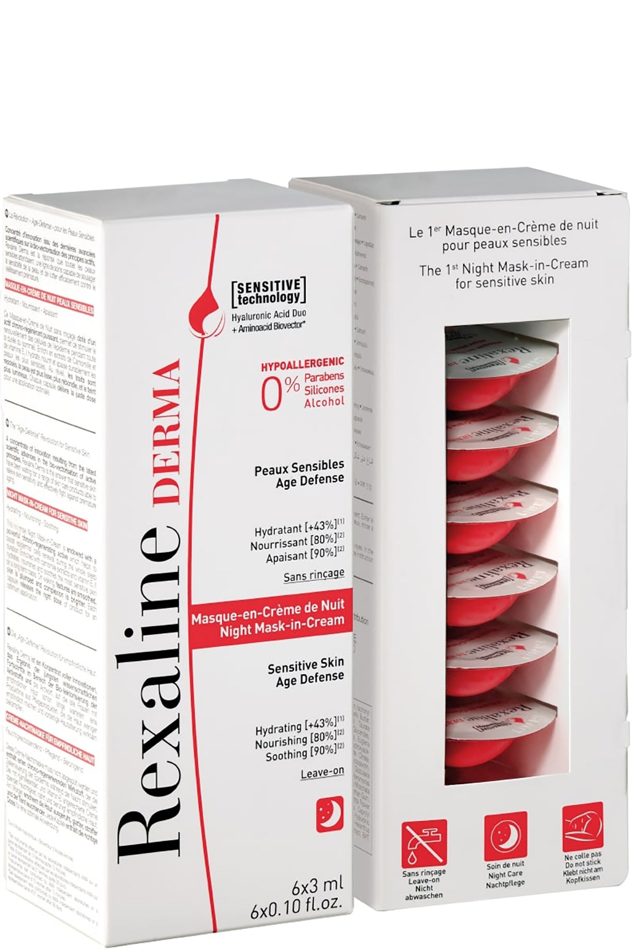 Rexaline Derma Night Mask-in-cream Ultimate Overnight Hydration With Chamomile Extracts 6x3ml