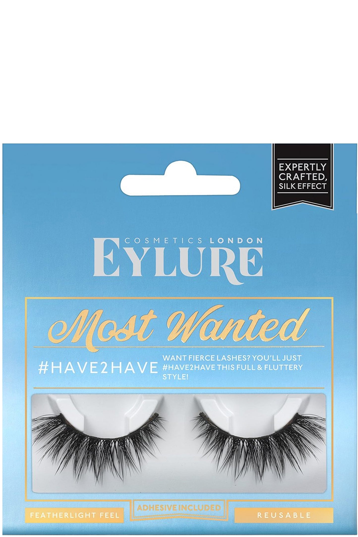Eylure Most Wanted #have2have - رموش صناعية بمظهر الحرير مع غراء خالٍ من اللاتكس