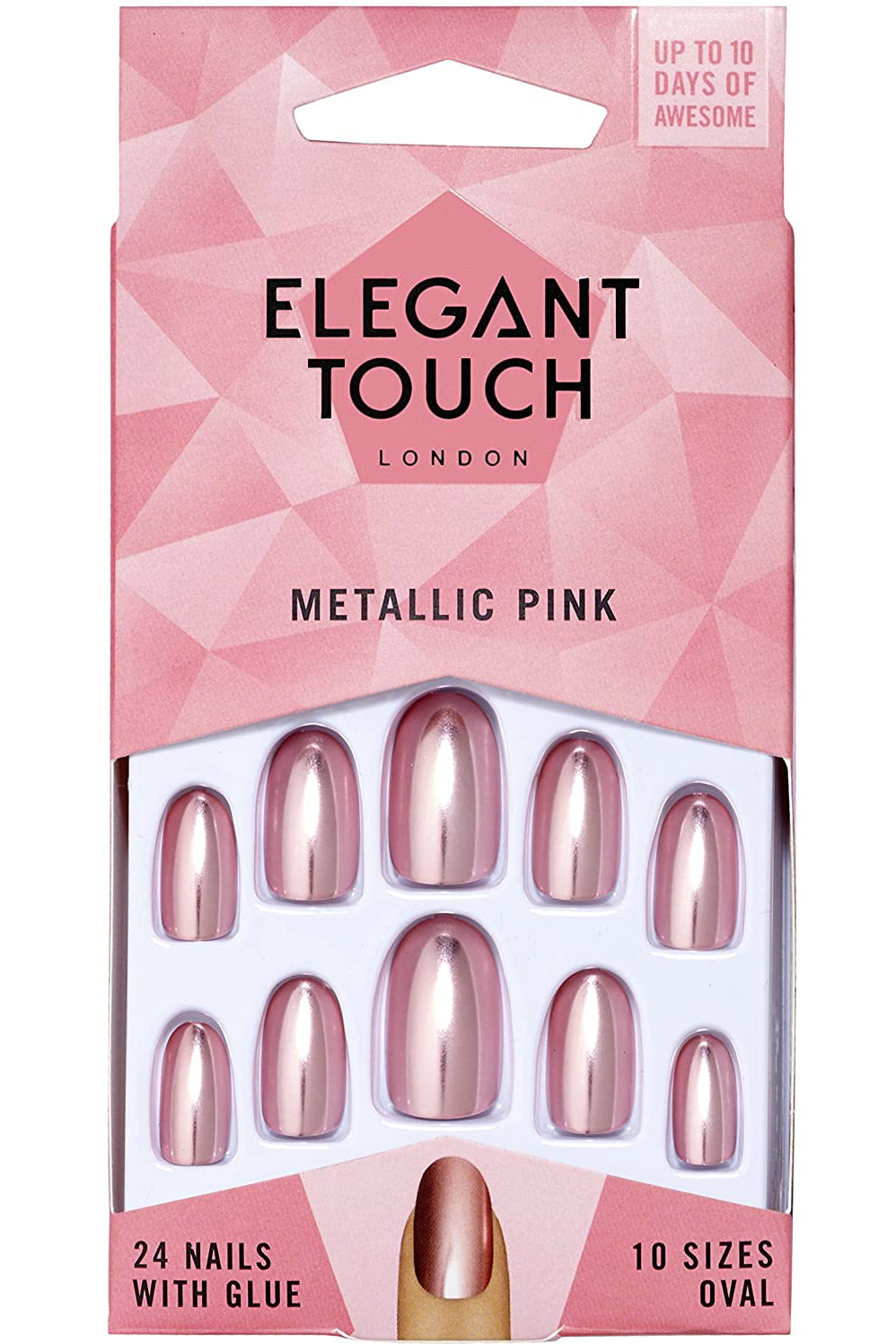 أظافر صناعية معدنية وردية أنيقة من Elegant Touch