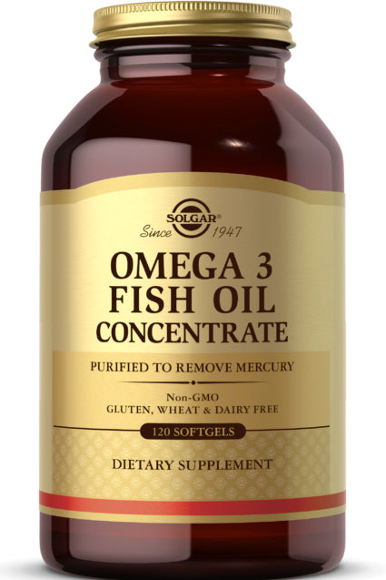 Solgar Omega-3 Fish Oil Concentrate Deep Sea Cold Water Fish Epa Dha Cardiovascular Joint Health 120 Softgels