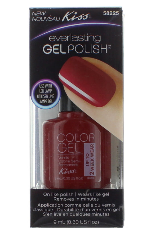 طلاء أظافر جل Kiss Everlasting Gel Polish Really - طلاء جل احترافي طويل الأمد بلمعان عالٍ وتقنية معالجة LED