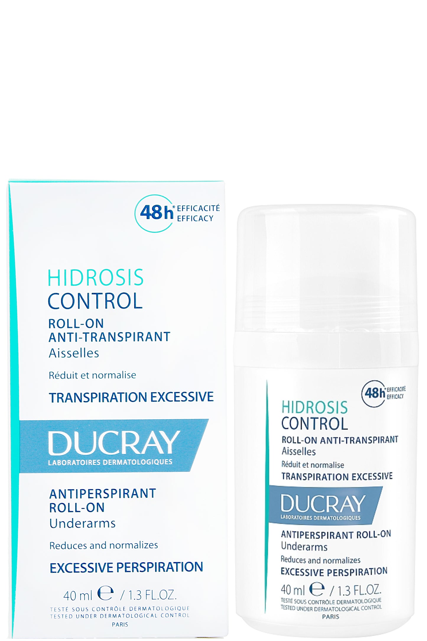 Ducray Hidrosis مضاد للتعرق رول أون 40 مل حماية طويلة الأمد للإبطين