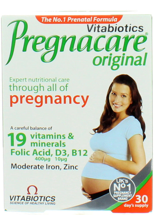 Vitabiotics Pregnacare Original مع 400 ميكروجرام حمض الفوليك 30 كبسولة