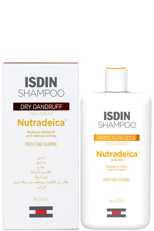 Isdin Nutradeica Anti-dry Dandruff Shampoo خالي من القشرة مع بيروكتون أولامين 200 مل