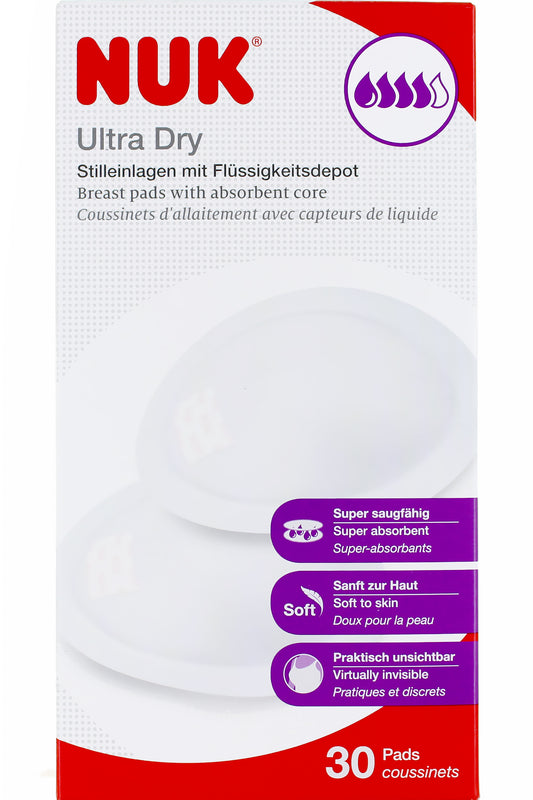 Nuk Ultra Dry Breast Pads For Breastfeeding Mothers - Anatomical, Hygienic, Soft - 30 Pads Per Box