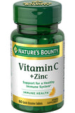 Nature's Bounty فيتامين سي بلس الزنك سريع الذوبان لدعم المناعة 60 قرصًا