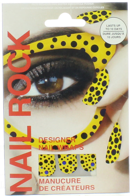 Beauty Rock Nail Wraps Yellow Nr110 لفافات أظافر لعمل فن الأظافر بسهولة ولمعان يدوم طويلاً