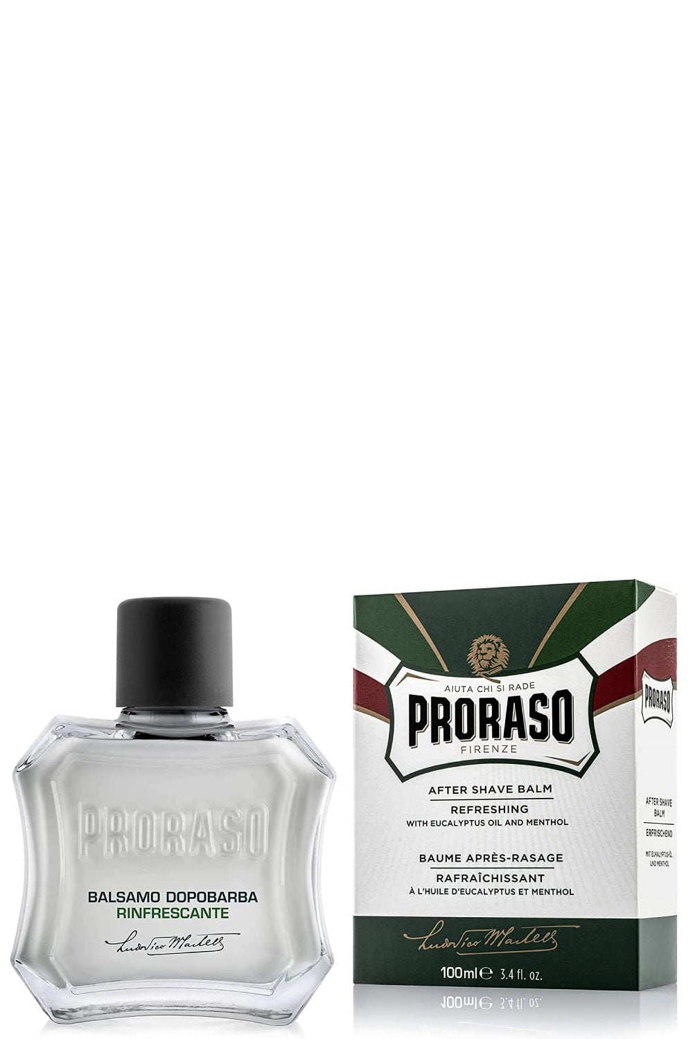 Proraso After Shave Balm Refreshing Cooling Eucalyptus & Menthol 100ml - Alcohol-free, Non-greasy Formula For Soothe Sensitive Skin
