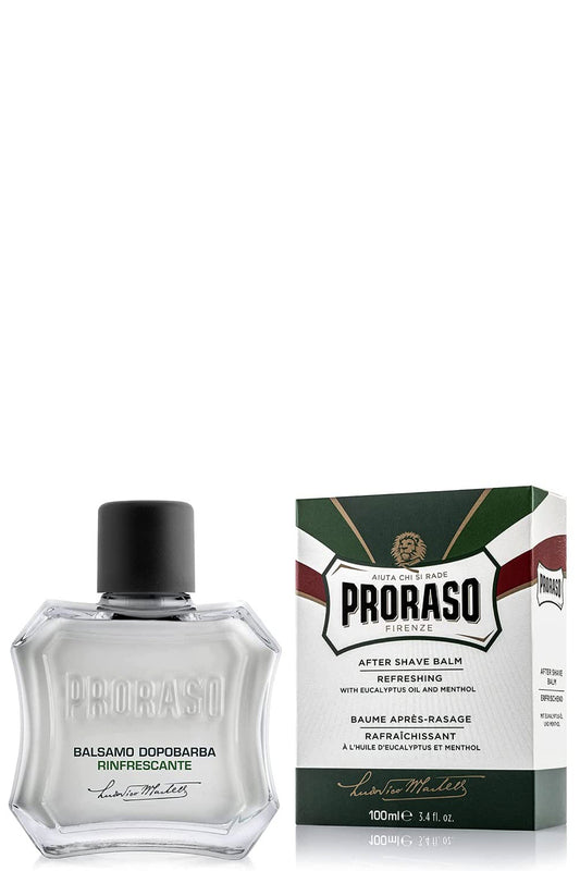 Proraso After Shave Balm Refreshing Cooling Eucalyptus & Menthol 100ml - Alcohol-free, Non-greasy Formula For Soothe Sensitive Skin