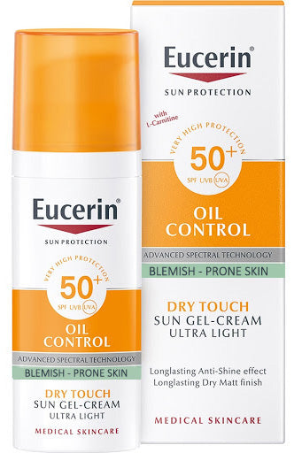 كريم جل الحماية من الشمس للتحكم بالزيوت بعامل حماية Spf50+ من يوسرين مع أصباغ تقلل اللمعان للبشرة الحساسة - 50 مل