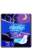 Always Dreamzpad Nightwings 8 فوط لامتصاص طوال الليل وملمس لطيف