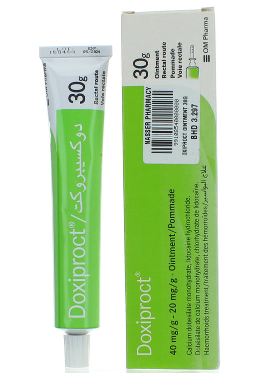 Doxiproct 40 ملغ/20 ملغ/جم، 30 جم مرهم، أنبوب
