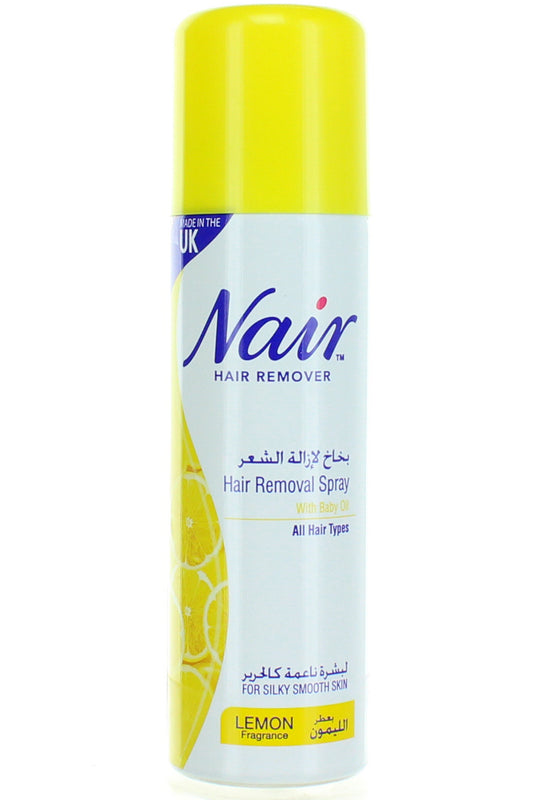 Nair بخاخ مزيل الشعر بالليمون تركيبة مقشرة ومرطبة سريعة وفعالة 200 مل