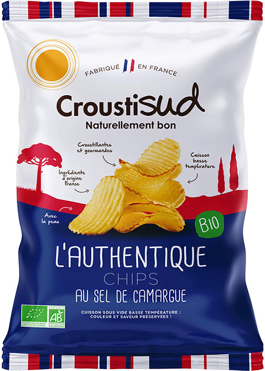 Croustisud Wavy Potato Crisps 100g - Classic, Finely Salted