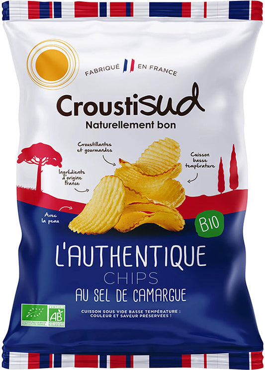 Croustisud Wavy Potato Crisps 100g - Classic, Finely Salted