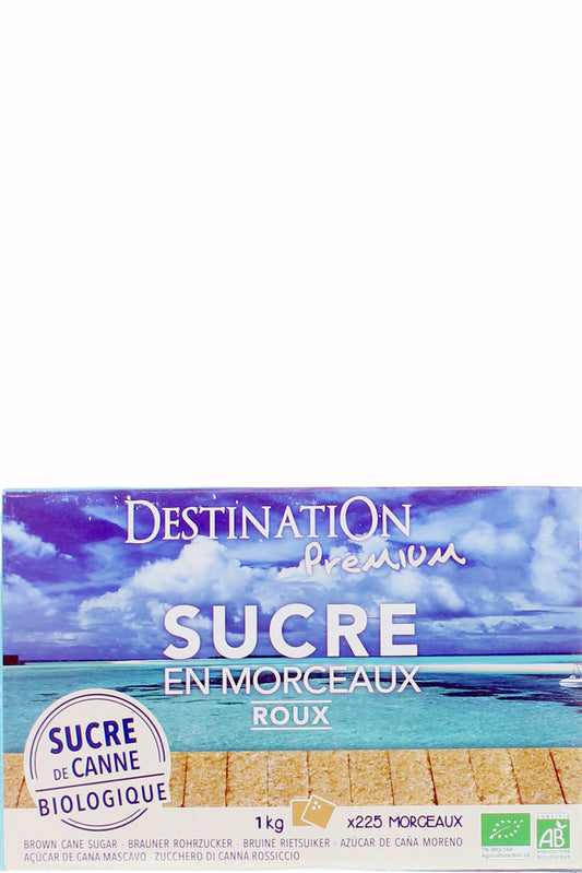 Destination Organic Brown Cane Sugar Cubes Natural Sweetener For Coffee & Tea 1000g Convenient & Versatile