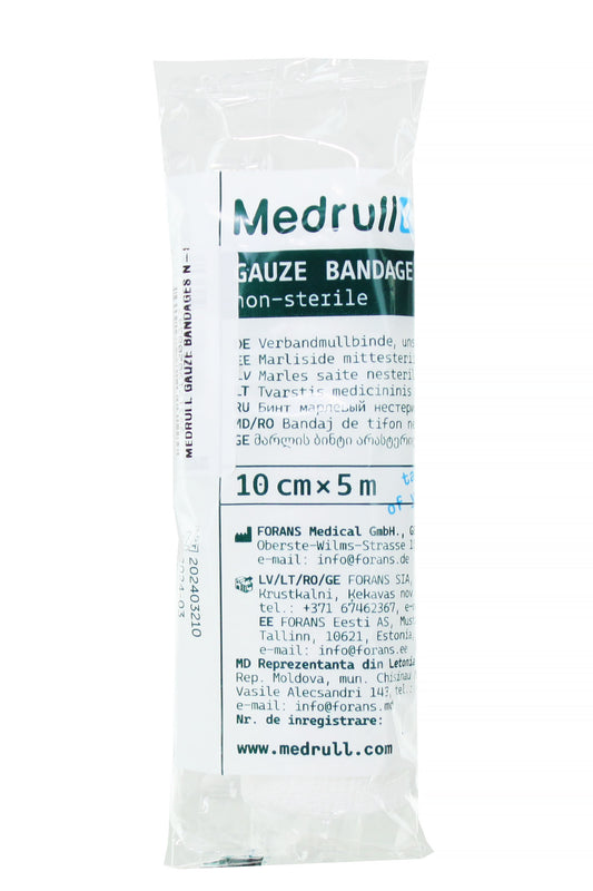 Medrull ضمادات شاش غير معقمة 5x10 سم