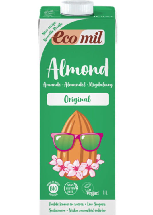 Ecomil Almond Milk With Agave Syrup 1l - Organic, Sweetened With Agave Syrup