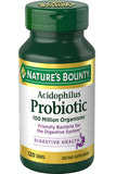 Nature's Bounty Acidophilus Probiotic دعم الجهاز الهضمي والمناعي 120 قرصًا