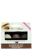 Kiss Rk Go Brow Kit Rich Chocolate Brown - 3 أشكال، بودرتان، شمع لحواجب مثالية