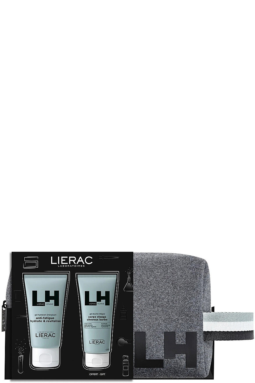Lierac Noel 2023 Homme Moisturizer Set - Energizing Gel, 3-in-1 Shower Gel For Face, Hair & Body
