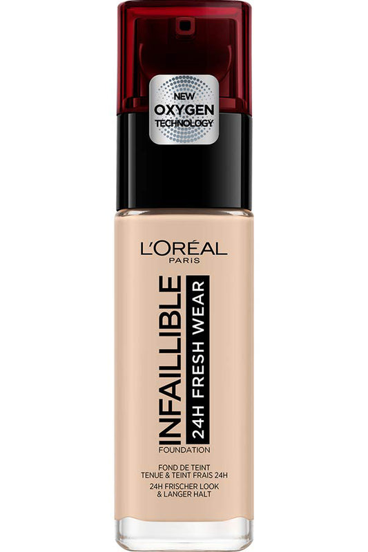 L'oreal Infallible Foundation 24hr 015 Porcelaine - Ultra-stretchable Gel For Long-lasting Coverage