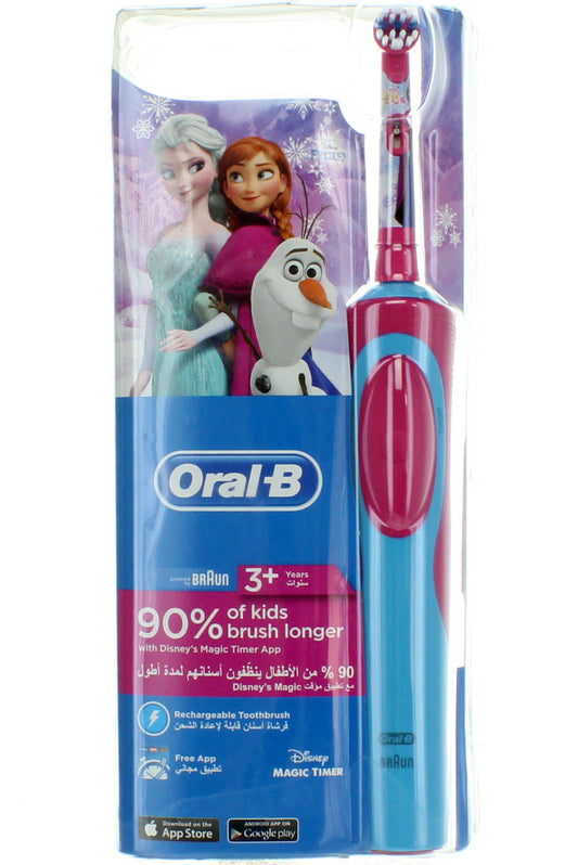 فرشاة أسنان Oral-b Frozen الكهربائية للأطفال D12513k مع مؤقت وبطارية قابلة لإعادة الشحن