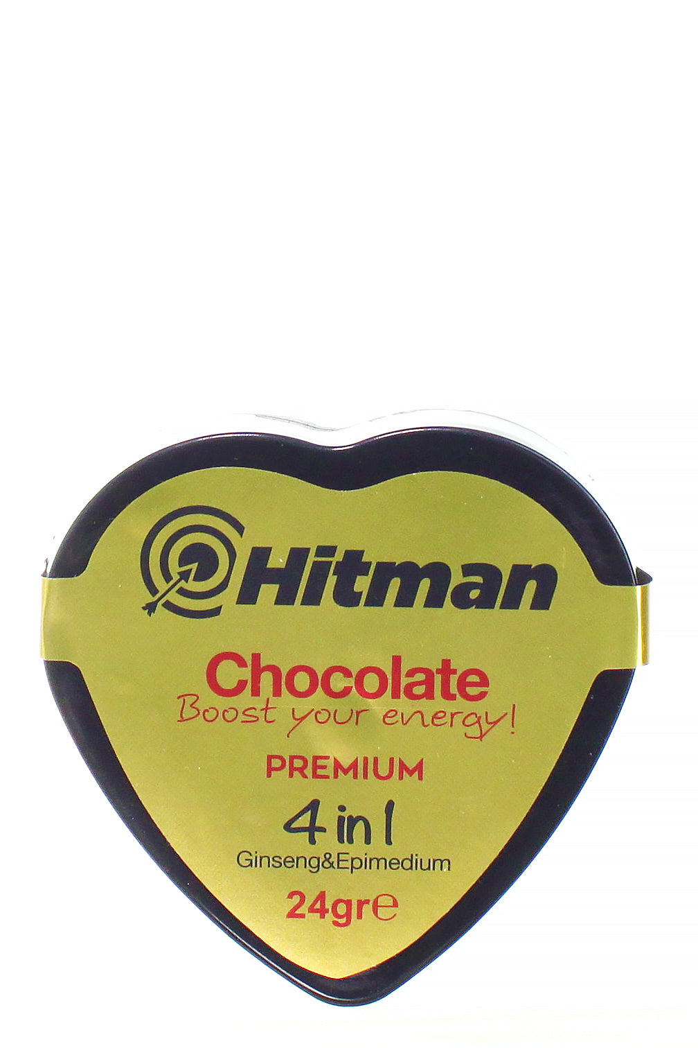 Hitman Energy Chocolate Bar - Quick Energy Boost With Caffeine & Natural Sugars - 24g Premium Chocolate Flavor