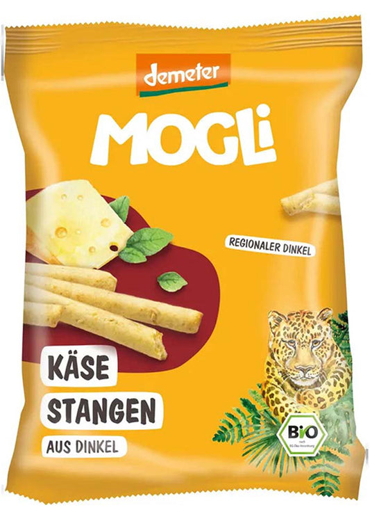 Mogli Organic Cheese Sticks 75g - Traditional, Rich In Fiber, Bio-dynamic Spelt Flour, Aromatic Cheese