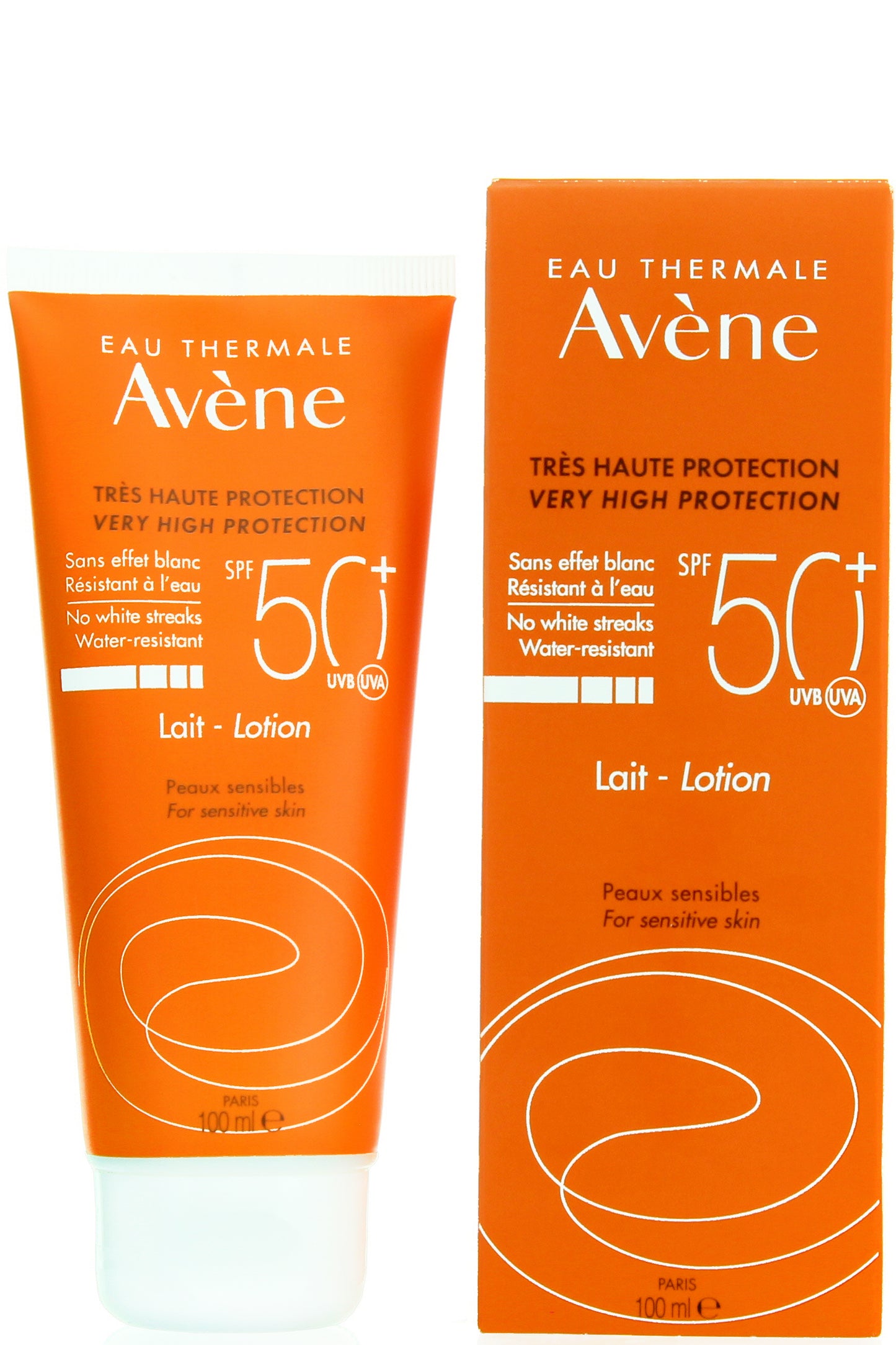 لوشن أفين واقي شمس +SPF50 حماية عالية جداً للبشرة الحساسة 100 مل غير دهني ومقاوم للماء