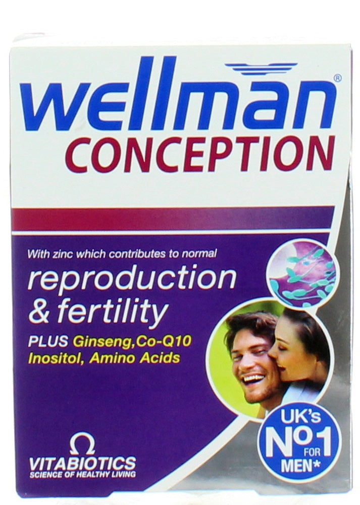 Vitabiotics Wellman Conception مع الزنك و Q10 عدد 30 قرصًا
