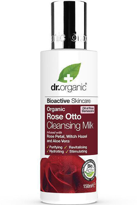 Dr Organic Rose Otto Cleansing Milk 150ml Softening & Purifying