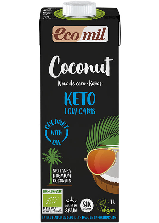 Ecomil Coconut Milk Sugar-free Keto 1l - Organic, Ideal For Keto Diet