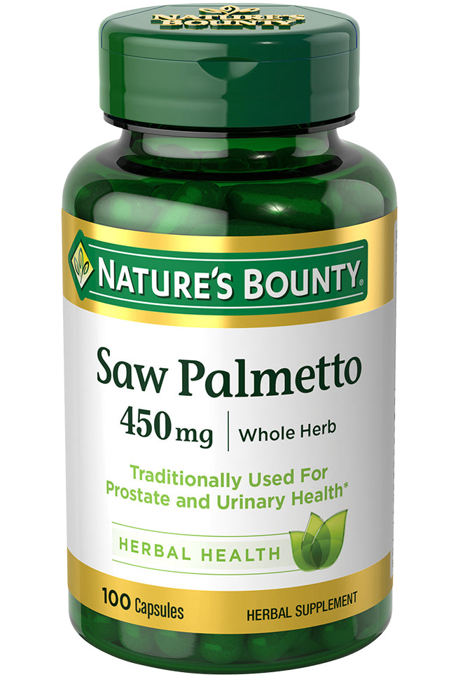 Nature's Bounty Saw Palmetto 450mg لدعم وظائف البروستاتا 100 كبسولة