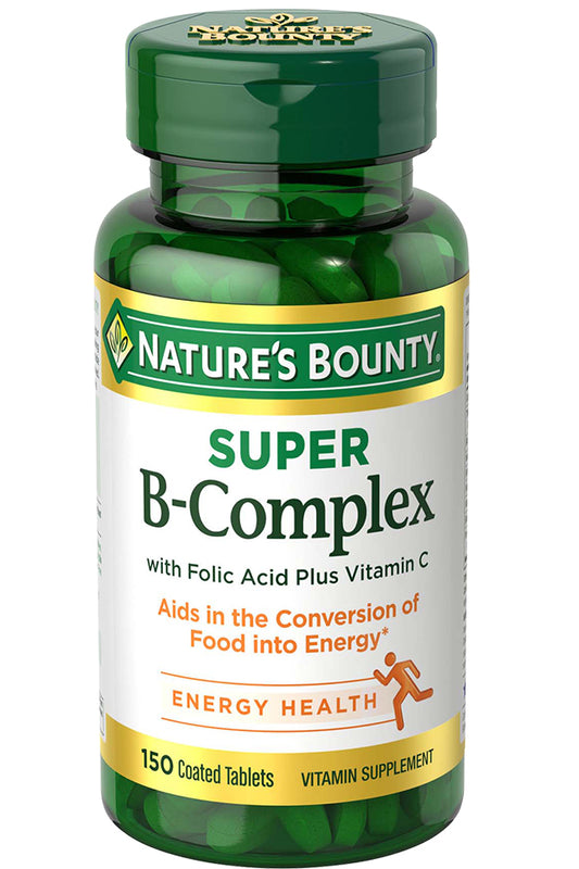 Nature's Bounty Super B Complex مع حمض الفوليك وفيتامين ج 150 قرصًا
