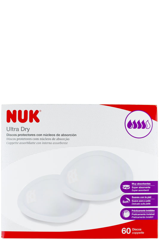 Nuk Ultra Dry Disposable Breast Pads Soft And Absorbent For Nursing Moms - Anatomically Shaped - 60 Count
