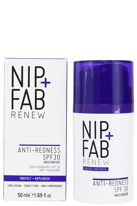 مرطب نيب فاب المضاد للاحمرار مع عامل حماية SPF 30 والنياسيناميد ومستخلص شجيرة الفراشة - 50 مل، تركيبة خفيفة الوزن وغير دهنية