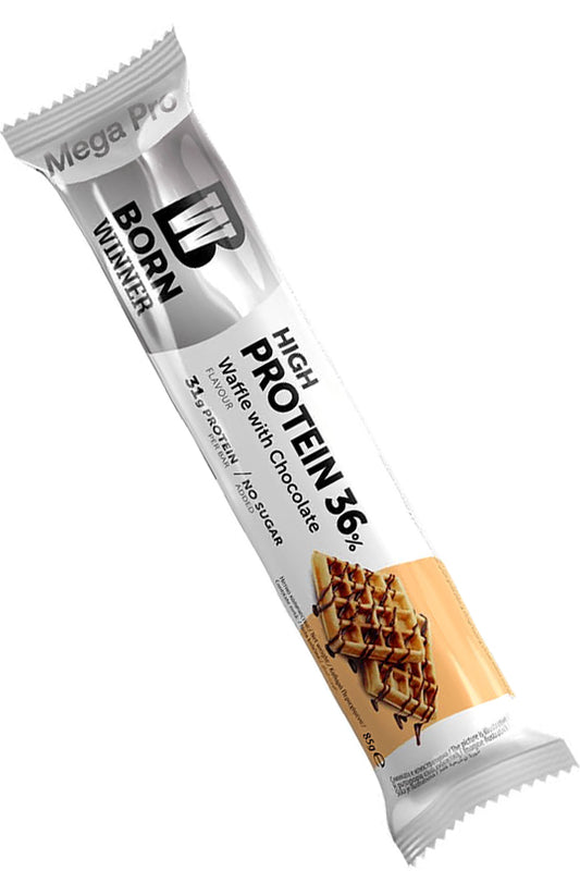Born Winner Mega Pro Waffle Choco High-protein Low-sugar Snack 85g For Athletes
