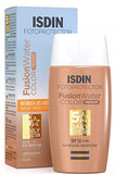 Isdin Tinted Sunscreen Fusion Water Spf 50+ With Hyaluronic Acid Hydration - 50ml, Water-resistant, Antioxidant Protection
